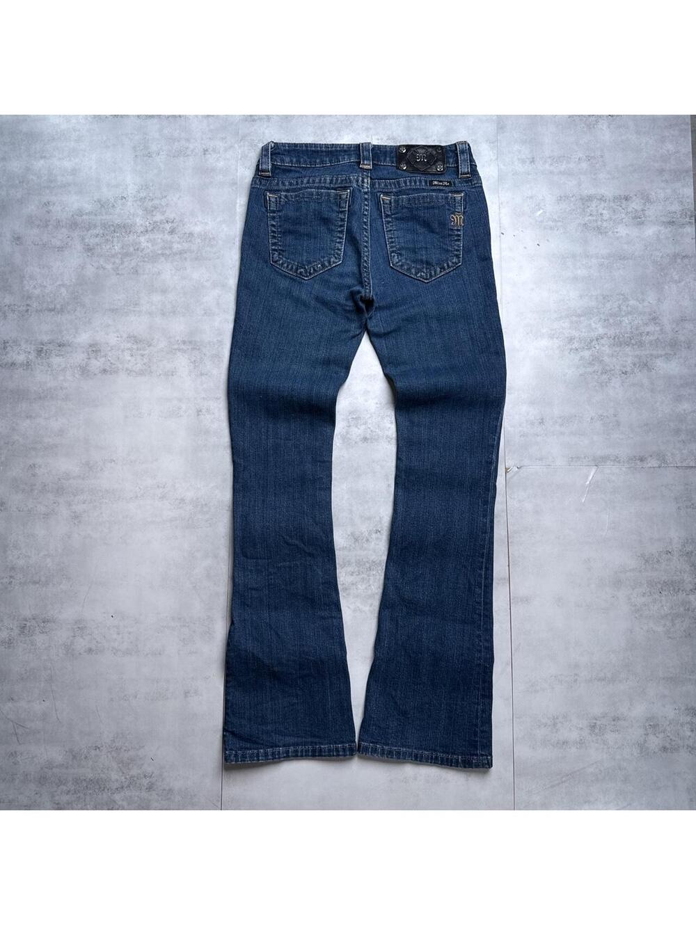 Y2K Miss Me 00s Mid Rise Boot Blue Jeans